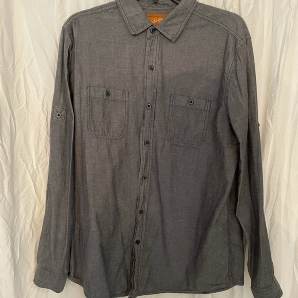 Red Camel Men’s Gray Casual Button Down Shirt